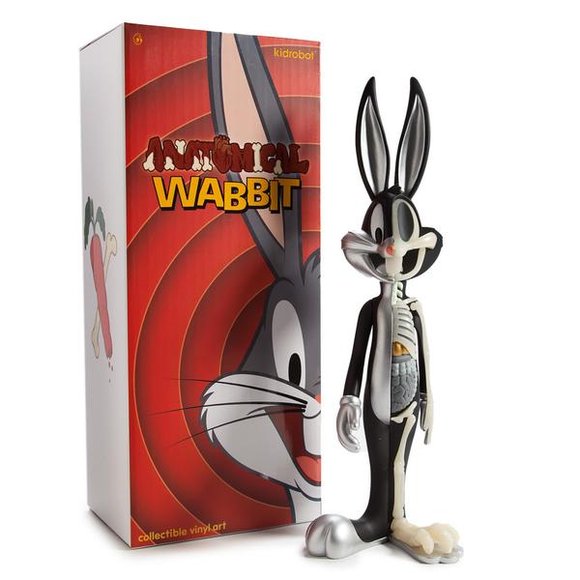 Loony Tunes Bugs Bunny Anatomical Wabbit(GID) By Jason Freeny - GID SDCC 2016 exclusive figure by Jason Freeny, produced by Kidrobot X Bigshot Toyworks. Front view.