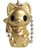 Lucky Cat Keychain - Gold figure by Konatsu, produced by Konatsuya. Front view.