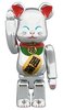 Lucky Cat - Silver BE@RBRICK 100%