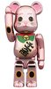 Lucky Cats (Peach gold plated) BE@RBRICK 100%
