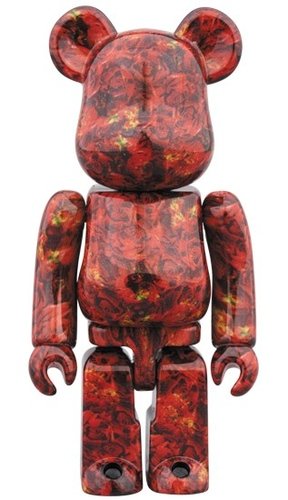 M / mika ninagawa LEATHER ROSE BE@RBRICK 100% figure, produced by Medicom Toy. Front view.