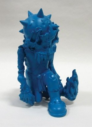 Mad Battle Man - unpainted blue figure by Mike Sutfin, produced by Reckless Toys. Front view.