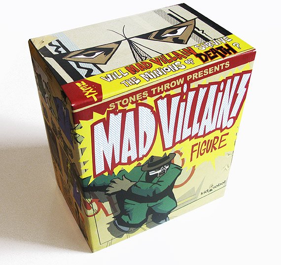 Madvillain figure by Stones Throw, produced by Kidrobot. Packaging.