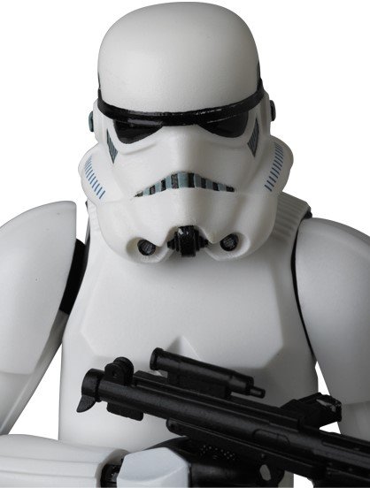 Mafex Stormtrooper - Mafex No.010 figure by Lucasfilm Ltd., produced by Medicom Toy. Detail view.