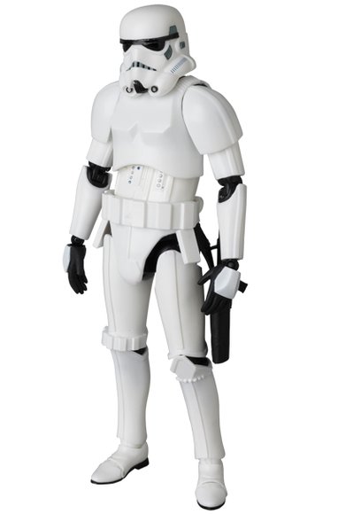 Mafex Stormtrooper - Mafex No.010 figure by Lucasfilm Ltd., produced by Medicom Toy. Side view.