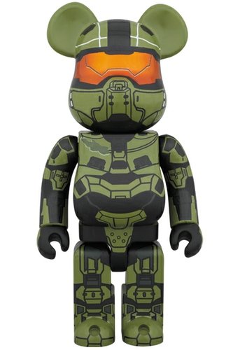 Master Chief Be@rbrick 400% figure, produced by Medicom Toy. Front view.