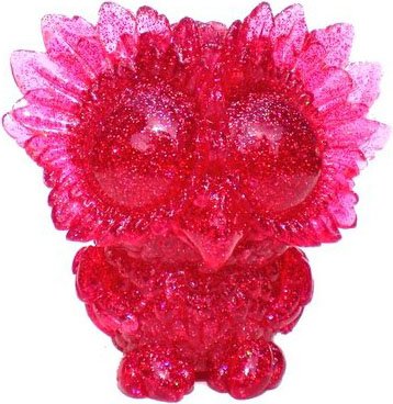 Medee Owl - Moonshine Cherry figure by Kathleen Voigt. Front view.