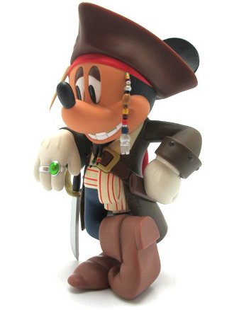 Mickey Mouse Jack  Sparrow Ver. 2.0 - VCD No.185 figure by Disney X Roen, produced by Medicom Toy. Side view.