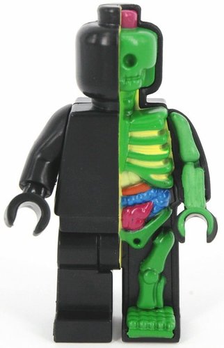 Micro Anatomic - Black/Green figure by Jason Freeny, produced by Mighty Jaxx. Front view.