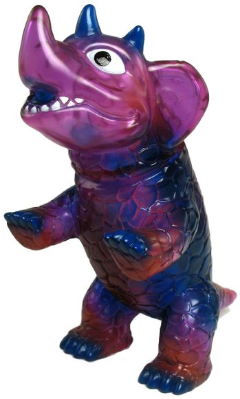 Mini Bakobas - Clear Purple, Blue, Red figure by Naoya Ikeda. Front view.
