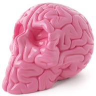 MINI SKULL BRAIN figure by Emilio Garcia, produced by Lapolab. Front view.