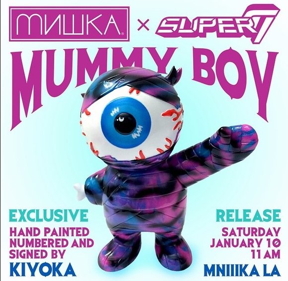 Mishka Boy - Mishka LA Exclusive figure by Brian Flynn X Mishka, produced by Super7. Front view.