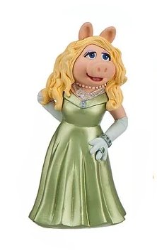 Miss Piggy figure, produced by Disney Parks. Front view.