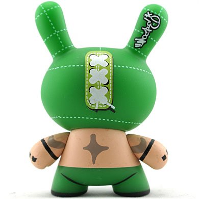 Luchador - Chase figure by Mocre, produced by Kidrobot. Back view.