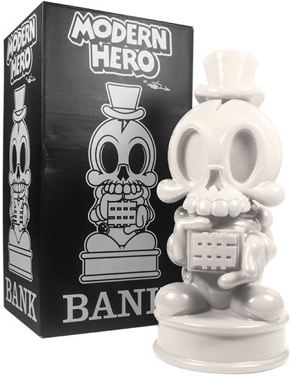 Modern Hero Bank  figure by Jeremy Madl (Mad). Packaging.