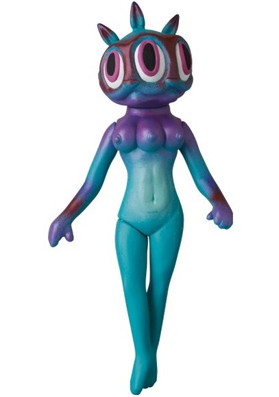 Modzilla Bruise-berry figure by Ron English, produced by Toy Art Gallery. Front view.