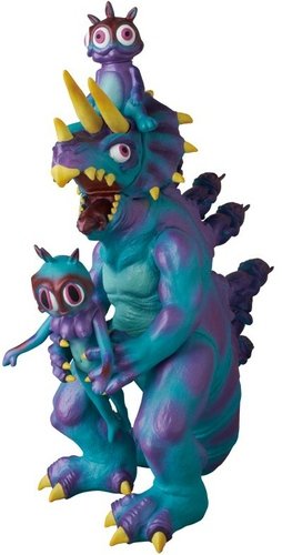 Modzilla Bruise-berry figure by Ron English, produced by Toy Art Gallery. Front view.