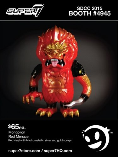 Mongolion - Red Menace figure by LAmour Supreme, produced by Super7. Front view.