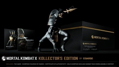 Mortal Kombat X Scorpion figure by Mark Landwehr X Sven Waschk, produced by Coarsetoys. Front view.