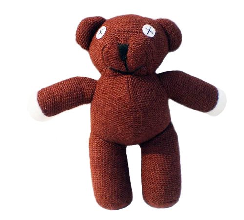 Mr.Beans Teddy Bear figure, produced by Oz Planning .Co. Front view.