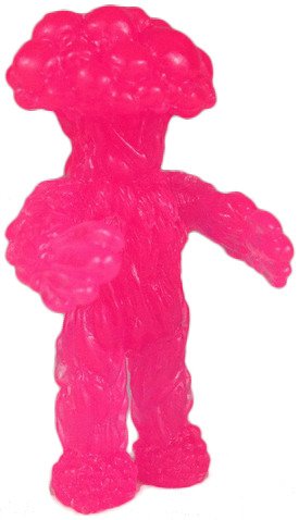 Mushroom People Attack!! Neon Pink figure by Barry Allen, produced by Gorgoloid. Front view.