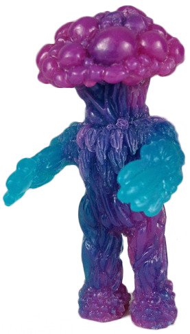 Mushroom People Attack!! Purple/Teal figure by Barry Allen, produced by Gorgoloid. Front view.