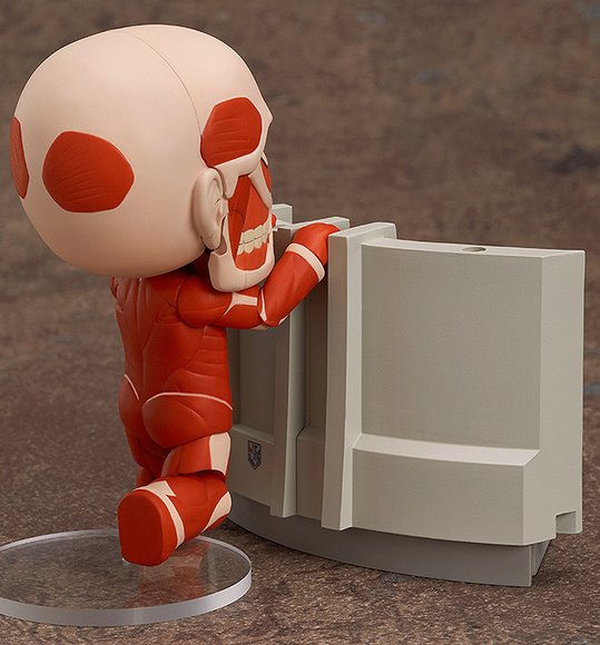 Nendoroid Colossal Titan figure, produced by Good Smile Company. Back view.
