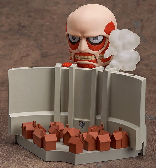 Nendoroid Colossal Titan figure, produced by Good Smile Company. Front view.