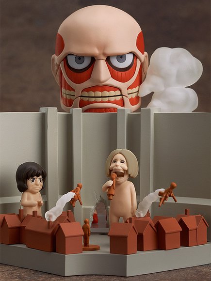 Nendoroid Colossal Titan figure, produced by Good Smile Company. Front view.