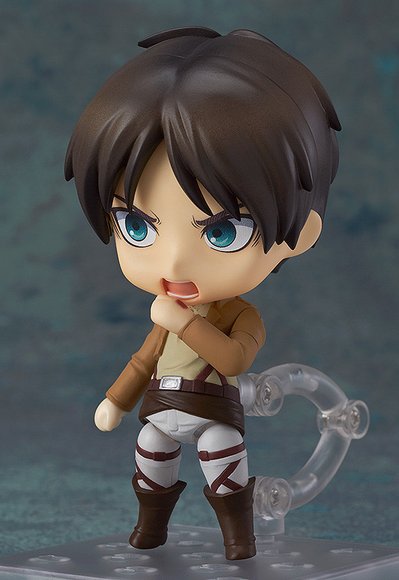 Nendoroid Eren Yeager figure by Ito Ryou-Ichi, produced by Good Smile Company. Front view.