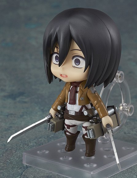 Nendoroid Mikasa Ackerman figure by Ito Ryou-Ichi, produced by Good Smile Company. Side view.