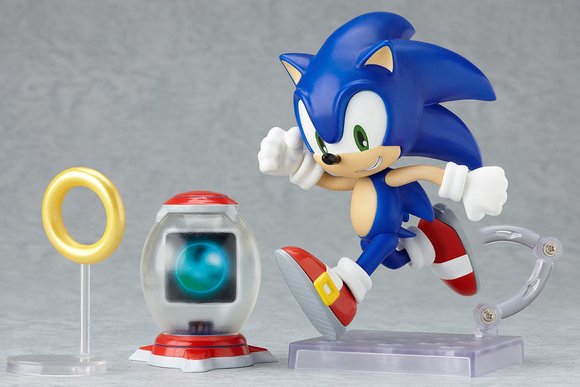 Nendoroid Sonic the Hedgehog figure, produced by Good Smile Company. Front view.