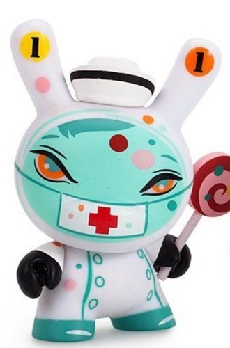 Nurse Casket figure by Brandt Peters, produced by Kidrobot. Front view.