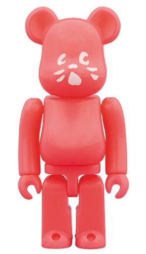 Nya - fluorescent PINK BE@RBRICK 100% figure, produced by Medicom Toy. Front view.