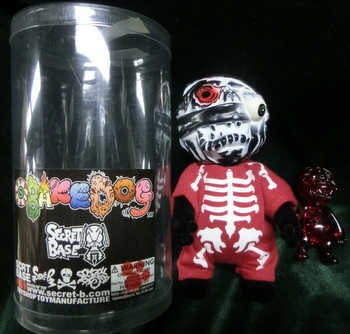 Obake Dog - Ghost Skeleton ( Red ) figure by Secret Base, produced by Secret Base. Packaging.