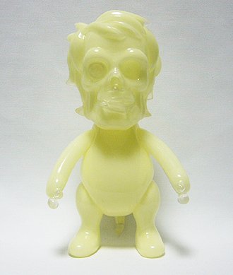 Obake Dog Zip Face GID figure by Take-Shit, produced by Secret Base. Front view.