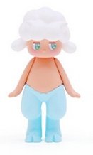 Pop Mart x Seulgie: White Satyr figure by Seulgie, produced by Pop Mart. Front view.
