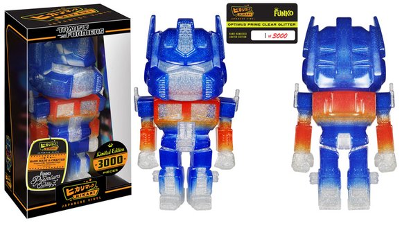 Optimus Prime - Clear Glitter figure by Funko, produced by Funko. Back view.