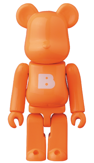 ORANGE LETTER - BASIC SERIES 39 - BE@RBRICK 100% figure, produced by Medicom. Front view.