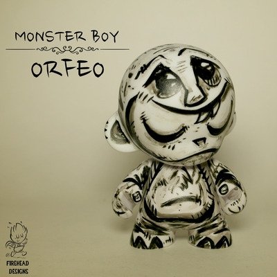 Orfeo Monster Boy figure by Cesar D, produced by Firehead Designs. Front view.