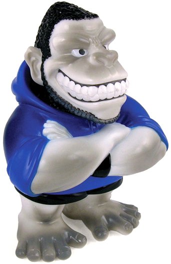 Original Gorilla Biscuits figure by Anthony Civ Civorelli, produced by Super7. Front view.
