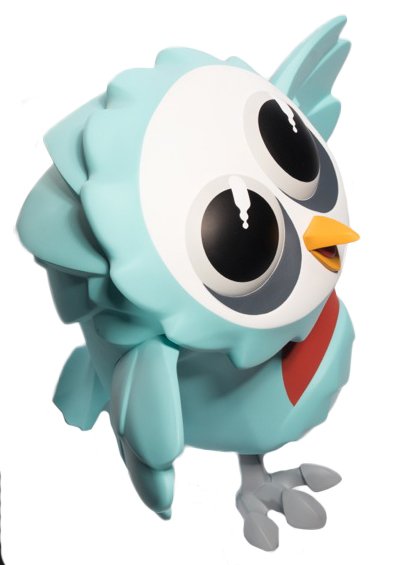OUTBURST LOOP (BLUE) – ROTOFUGI EXCLUSIVE figure by Mark Landwehr X Sven Waschk, produced by Coarsetoys. Side view.