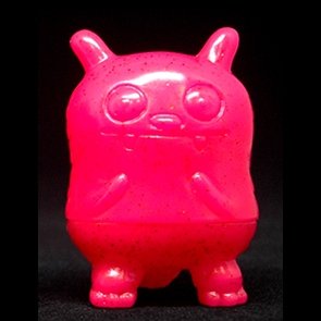 Pink Glitter Jeero figure by David Horvath, produced by Toy Art Gallery. Front view.