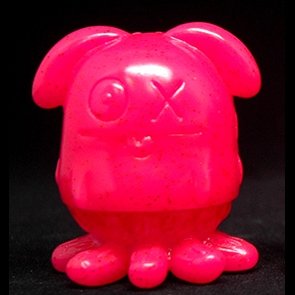 Pink Glitter Ox figure by David Horvath, produced by Toy Art Gallery. Front view.