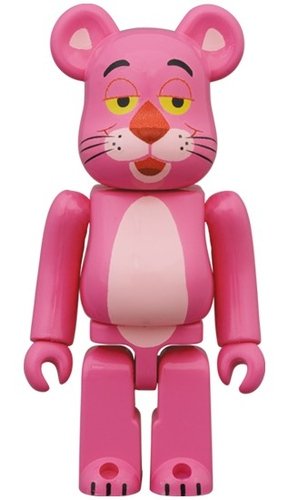 PINK PANTHER BE@RBRICK 100％ figure, produced by Medicom Toy. Front view.