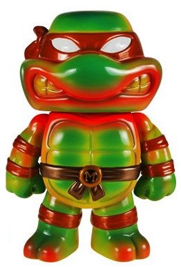 Pizza Power Michelangelo figure by Nickelodeon, produced by Funko. Front view.