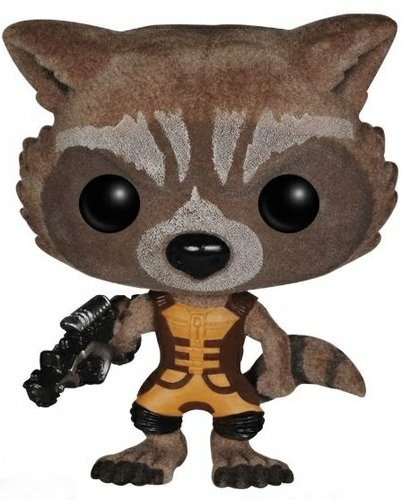 POP! Guardians of the Galaxy - Rocket Raccoon (Flocked) figure by Marvel, produced by Funko. Front view.