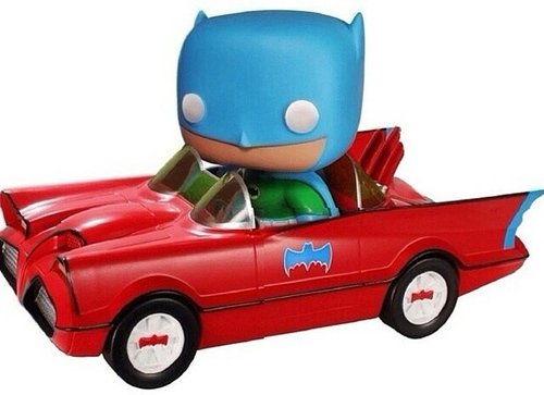 POP! 1966 Batmobile - Toy Tokyo Exclusive figure by Dc Comics, produced by Funko. Side view.