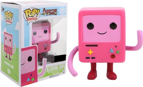 POP! Adventure Time - Blushing BMO figure, produced by Funko. Front view.