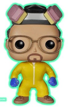 POP! Breaking Bad - Walter White SDCC 2014 Glow figure by Funko, produced by Funko. Front view.